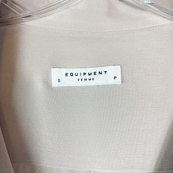 Equipment NWT Long Sleeves Front Buttons Silk Jumpsuit Blush Pink Size S - Picture 3 of 3
